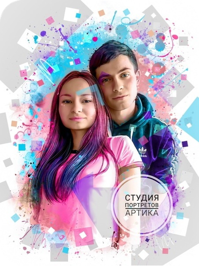 Портрет в Стиле Нео 2 человека