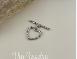 Замки, латунь, покрытие родий, размер 25*18 мм