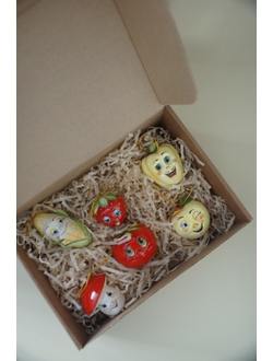 Комплект ёлочных игрушек "Фрукты-неФрукты"