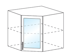 ШВУС 600х600 Шкаф настенный угловой со стеклом