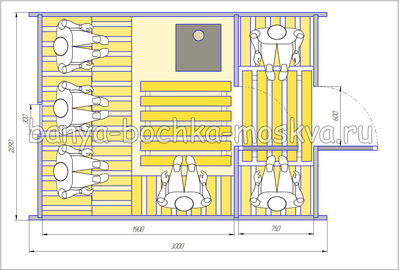 Квадро баня-бочка 3 метра.