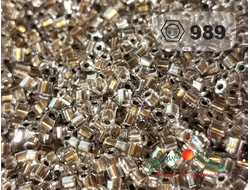 Toho Hexagon 989 Gold-Lined Crystal / Окрашенный изнутри хрусталь с внутренней позолотой