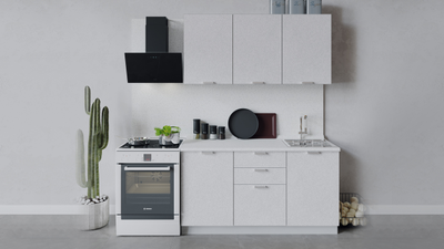 Композиция Модульной кухни ГРАНИТА бетон снежный