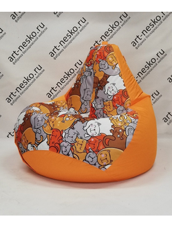 Кресло-мешок БИГ БОСС комби Кот серый/Дюспо оранж
