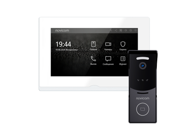 IMPULSE 7 IP WIFI KIT WHITE - комплект из 7" HD сенсорного WIFI монитора и вызывной панели с считывателем RFID-ключей Mifare, встроенный регистратор (фото) (Tuya/Smart Life)