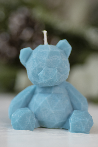 Свеча "Мишка геометрия" Бирюза