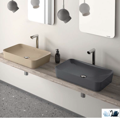 Раковина Creavit Ultra UL060-00CM00E-0000 Cappucino накладная, матовая, бежевая