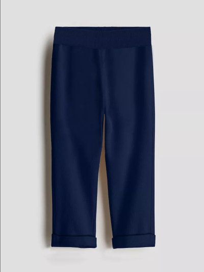 Брюки с подворотами синие