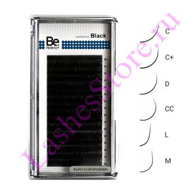 Ресницы чёрные Be PERFECT «BLACK» - Одна длина (16 линий)