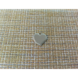 Подвеска кулон сердечко с резным краем-канатик 21x21 мм себристый