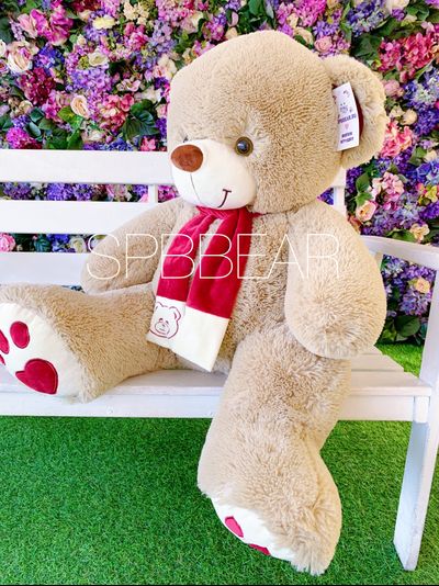 Плюшевый медведь 110 см кремовый Кевин