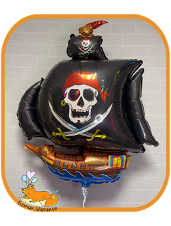 Воздушный шар фигура пиратский корабль надутый гелием