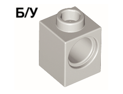 ! Б/У - Technic, Brick 1 x 1 with Hole, Light Gray (6541 / 654102) - Б/У