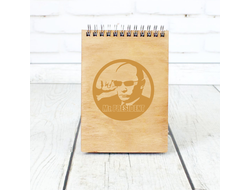 Скетчбук деревянный Путин, Россия №5