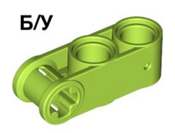 ! Б/У - Technic, Axle and Pin Connector Perpendicular 3L with 2 Pin Holes, Lime (42003 / 4263145 / 6211876 / 6273728) - Б/У