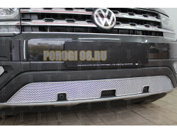Защита радиатора Volkswagen Teramont 2017- chrome низ с парктроником PREMIUM