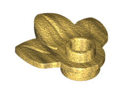 Plant Plate, Round 1 x 1 with 3 Leaves, Pearl Gold (32607 / 6219088)