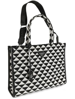 (АРТИКУЛ: 9134/01) СУМКА БОЛЬШАЯ, ТЕКСТИЛЬ, СЕРАЯ С ЧЕРНЫМ, С ПЛЕЧЕВЫМ РЕМНЕМ