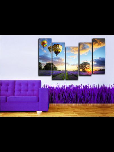 Модульная картина "Закат в полете"