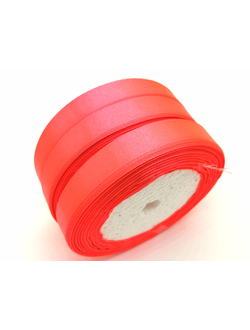 Лента атласная 12 мм, цвет ярко оранжевый арт. 23