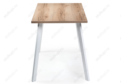 Стол Тринити Лофт 120 25 мм дуб делано светлый / белый матовый