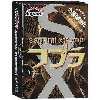 Суженные к основанию презервативы Sagami Xtreme Cobra - 3 шт. Производитель: Sagami, Япония