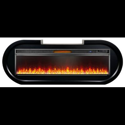 Линейный электрокамин Soho черный с очагом Vision 60 LED