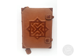 ежедневник ручной работы, славянский оберег, кожаный ежедневник, софтбук, кожаный блокнот купить