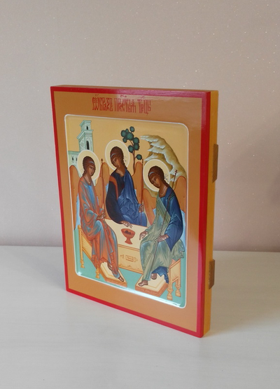 Троица Пресвятая. Рукописная икона. 22х28см.