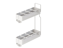 Бутылочница 150мм, со стеклом, белый матовый, Soft-Close, 6 делителей  серия GLX  ЛЕВАЯ  (855-15-02L) TALISMAN *