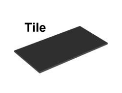 Tile 8 x 16 with Bottom Tubes, Black (90498 / 4603646)