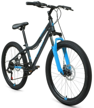 Подростковый велосипед ALTAIR MTB HT 24 2.0 DISC серо-голубой, рама 12