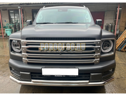 Защита переднего бампера двойная Папа Тюнинг d60/42 для Haval H9 2024-