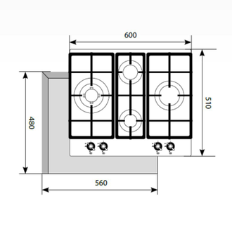 Варочная поверхность газовая LEX GVG 643C BL