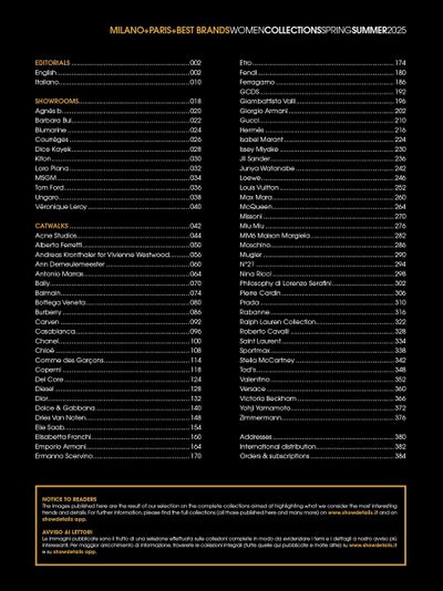 Showdetails Womenswear Collections Magazine Special Edition Spring-Summer 2025 Milano - Paris