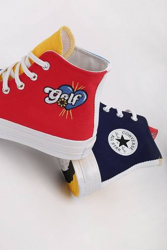 Кеды Converse Chuck 70 Hi x Golf Wang цвет желто-красный