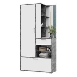 Денвер Прихожая 1000х2020х355 Ателье светлое/Белый