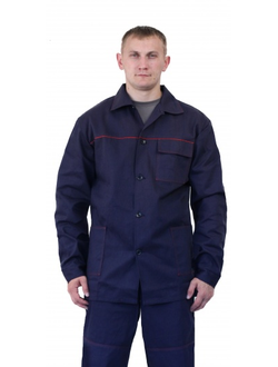 Костюм мужской рабочий ("Труд") летний т-синий с красным кантом 100% хлопок