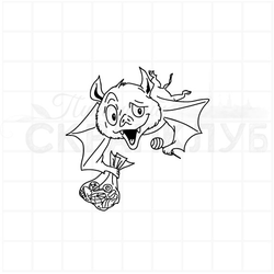 штамп чертенок с конфетами