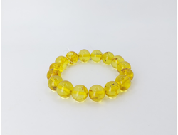 Браслет шары из лимонного янтаря