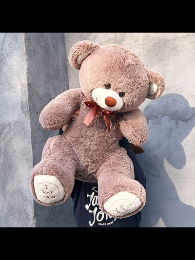 Большой плюшевый медведь 135 см кофейный Феликс