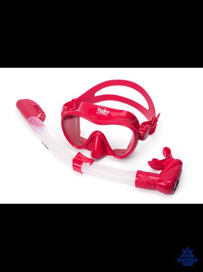 Маска для дайвинга с трубкой Scuba Brothers Flipper Red, комплект