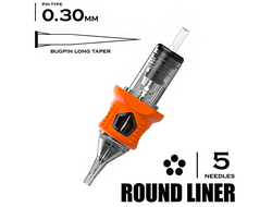 5 RLLT/0.30 Round Liner long taper - "INKin EZ tattoo"