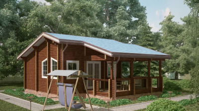 Баня из клееного бруса ПБ-19, 56 м2