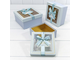 Коробка подарочная с окном и бантиком (голубая), 19*19*9,5см