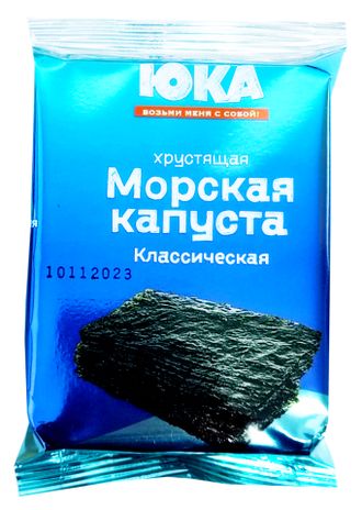 Чипсы из морской капусты - Хрустящая Морская капуста ЮКА Классическая 5гр