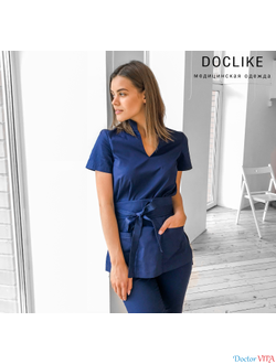 БЛУЗА DOCLIKE DL418 синяя