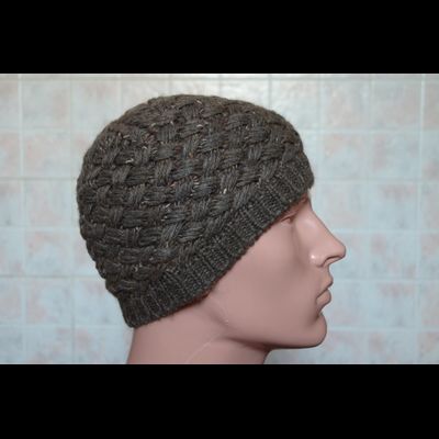 Шапка плетенка Vizio Италия 5673 коричневая мужская