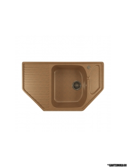 Мойка из искусственного мрамора MIXLINE ML-GM24 угловая с крылом 490*780*170мм