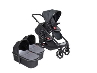 Коляска 2в1 для двойни Phil and Teds Voyager Charcoal Grey